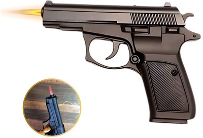 WBD Z83 Metal Gun Lighter Barrel Pull Back System Black Look Heavy Weight Gun Z83 Metal Gun Lighter Barrel Pull Back System Black Look Heavy Weight Gun Pocket Lighter(Matte Black)