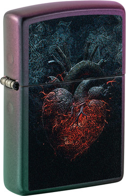 ZIPPO Dark Heart Design Iridescent Windproof Lighter Pocket Lighter(Multicolor)
