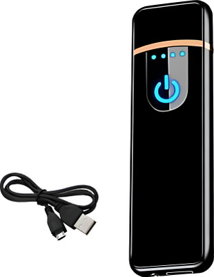 element hub Electric Lighter Rechargeable Slim Coil Lighter with Smart Fingerprint Sensor Electric Lighter Pocket Lighter(Black)
