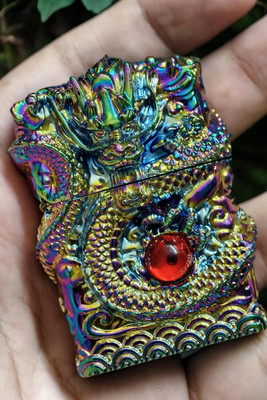 JGG Jain Gift Gallery Dragon Lighter Pocket Lighter with Fuel | Jet Flame Windproof Design | Premium Metal Body with Compact Look Pocket Lighter(Multicolor)