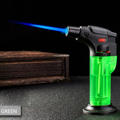 REPISH Heavy Jet Flame Gas Lock System And Adjustable Flame Lock With Lighter Stand Heavy Jet Flame Gas Lock System And Adjustable Flame Lock With Lighter Stand Pocket Lighter(Green)