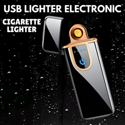 Clairbell USB Cigarette Lighter for Smoking Windproof Slim Lighter with Fingerprint J64 USB Cigarette Lighter for Smoking Windproof Slim Lighter with Fingerprint J64 Pocket Lighter(Black)