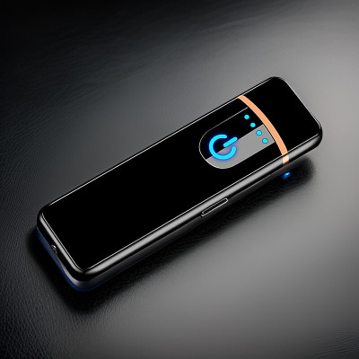 GUGGU 09B_Touch Lighter USB Charging Finger Touch Cigarette Pocket Lighter Pocket Lighter(Black)