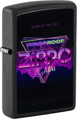 ZIPPO Sign Design Black Matte Windproof Lighter Pocket Lighter(Black)