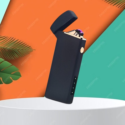 Clairbell Cigarette Lighter Usb Rechargeable Lighter, Windproof Slim Coil Arc Lighter W447 Pocket Lighter(Black)