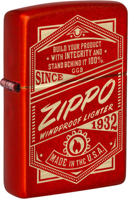 ZIPPO It Works Design Metallic Red Windproof Lighter Pocket Lighter(Red)