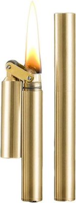MILLIONS JOY Wheel Kerosene Lighter Vintage Trench Flame Refillable Brass Cigarette Smoke Pocket Lighter(Gold)