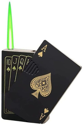 VariousEye Ikka Lighter Jet Green Flame Latest Modern Unisex Pocket Lighter Pocket Lighter(Black)