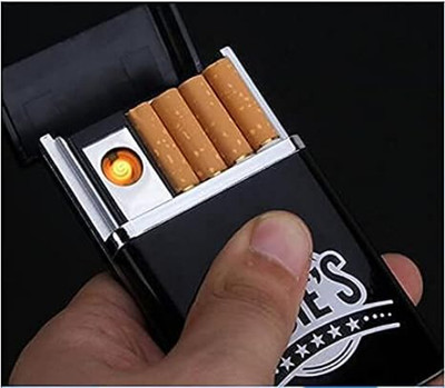Clairbell MSS_491A_Legend USB Rechargeable Silver Eagle Slide Windproof flameless.Lighter Pocket Lighter(Black)
