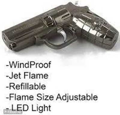 Peshkar MINI GUN LIGHTER MINI REVOLVAR Pocket Lighter(GRY)