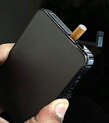 GOOD THINGS Classic (Pack of 1) CIGAR/CIGARETTE HOLDER CASE BOX WITH GAS FLAME LIGHTER myfirstdot Pocket Lighter(Black)