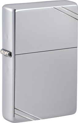 ZIPPO High Polish Chrome Vintage w/ Slashes Windproof Lighter Pocket Lighter(Silver)