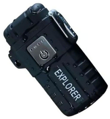 MZ JL317 Waterproof and Windproof Flameless Double ARC Rechargeable Lighter Pocket Lighter(BLACK)