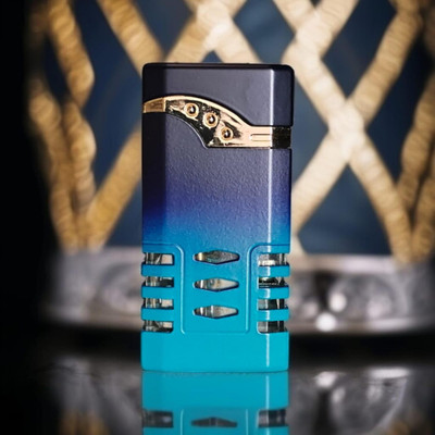JGG Jain Gift Gallery Flip-Top Pocket Lighter | Jet Flame Windproof Design | Sleek and Stylish Metal Body Pocket Lighter(Blue)