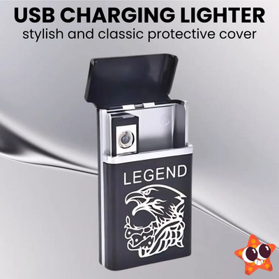 Clairbell Legend USB Rechargeable (Cigarette Lighter)Electronic Usb Windproof LighterK364 Legend USB Rechargeable (Cigarette Lighter)Electronic Usb Windproof LighterK364 Pocket Lighter(Black)