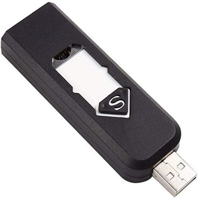 EZVISION Rechargeable Cigarette Lighter (Black/White) pck 1 USB Rechargeable Lighter,Flameless Fire Lighter,Pocket Lighter(Pack of:1,White) Pocket Lighter(multicolor)