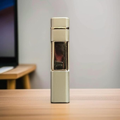 JGG Jain Gift Gallery Pocket Lighter with Flip-Top Metal Body | Windproof Jet Flame | Durable and Stylish for Daily Carry Pocket Lighter(White)