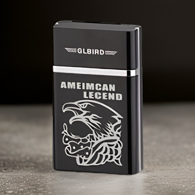 YAROH 69C_Legend lighter USB Rechargeable Eagle Legend Slide Lighter Pocket Lighter(Black)