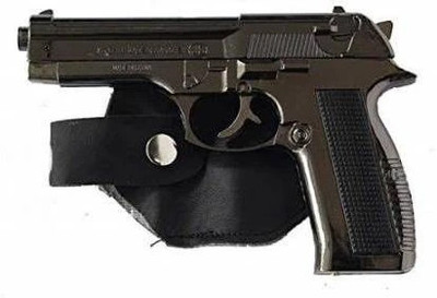 TrustShip ™ Heavyweight Mouser 608 Gun Shaped Red Torch Jet Flame Refillable Butane Gas System Lighter | Heavy Weight And Metal Body With Stainless Steel Gun | Leather Coated Cover Attach For Hanging | Best Gifting Purpose For Lighter Users | www.myfirstdot.com Pocket Lighter(Silver)