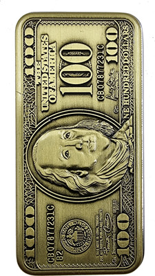 VIOVI Dollar Shape Metal Body Lighter Unique Red Flame Windproof Refillable Cigarette Lighter Pocket Lighter(Gold)