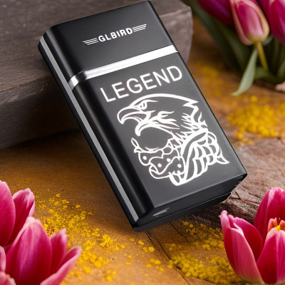 FRONY 50J_Legend lighter USB Rechargeable Eagle Legend Slide Lighter Pocket Lighter(Black)