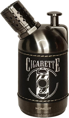 Gizitacore Heavy-Duty Four Jet Flame Torch Lighter Refillable Butane Gas Cigar Lighter with Punch Tool Pocket Lighter(Black & Silver)