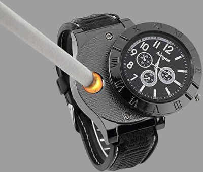 RSS ENTERPRISES Rechargeable Watch Cigarette Lighter USB Cigarette Lighter Watch Pocket Lighter Rechargeable Watch Cigarette Lighter USB Cigarette Lighter Watch Pocket Lighter Pocket Lighter(Black)
