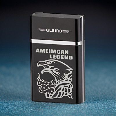 Clairbell 02P_Legend lighter USB Rechargeable Eagle Legend Slide Lighter Pocket Lighter(Black)