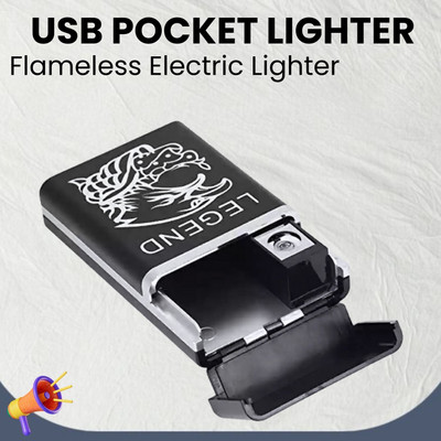 Clairbell Legend USB Rechargeable (Cigarette Lighter)Electronic Usb Windproof LighterL97 Legend USB Rechargeable (Cigarette Lighter)Electronic Usb Windproof LighterL97 Pocket Lighter(Black)
