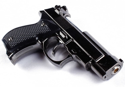 risen styles FIRST QUALITY GUN SHAPE Iron Electronic Gas myfirstdot Pocket Lighter(Silver)