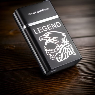 SYARA 04U_Legend lighter USB Rechargeable Eagle Legend Slide Lighter Pocket Lighter(Black)
