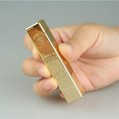 NuNNu Metal Gold Bar Lighter Flashlight Without Fire Butane Gas Smoke Lighter Gold Lighter |Battery Indication Gold Screen Sensor Lighter Pocket Lighter Pocket Lighter(Gold)