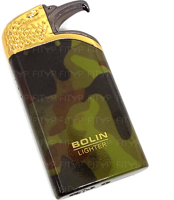 FITUP Vintage Metalic Red Jet Flame Windproof Pocket Lighter(Green)