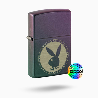 ZIPPO Playboy Iridescent Windproof Lighter Playboy Pocket Lighter(Multicolor)