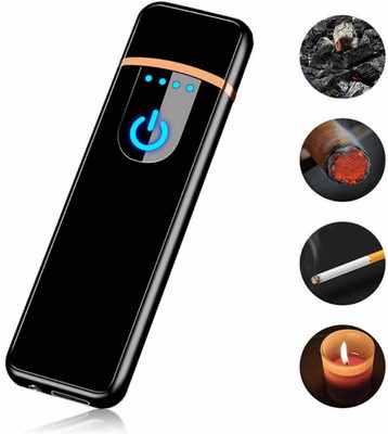 PAPLAJ ENTERPRISES USB Lightr Ultra Slim USB Charging Touch Sensor Cigarette Lighter Electric lighter Pocket Lighter(Black)