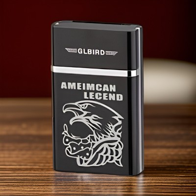 YAROH 95J_Legend lighter USB Rechargeable Eagle Legend Slide Lighter Pocket Lighter(Black)
