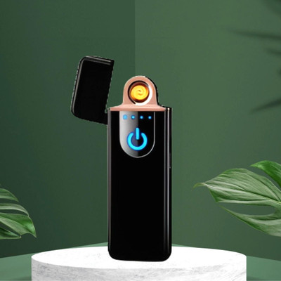 Clairbell Cigarette Touch Lighter USB Rechargeable Smart Fingerprint Sensor Lighter Z56 Pocket Lighter(Black)