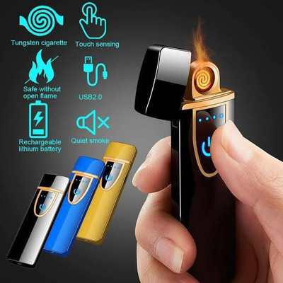 G-MTIN SL-01 Ultra Slim USB Charging Touch Sensor Cigarette Lighter usb lightr Ultra Slim USB Charging Touch Sensor Cigarette Lighter Pocket Lighter(black)