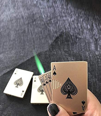 VariousEye Golden Side Slider ikka Print Windproof Jet Flame Pocket Lighter Flame Pocket Lighter Cigarette Lighter Stylish Look Antique Lighter Pocket Lighter(Golden)