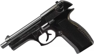 BIKRIFY Gun Style 608 Machine Lighter with Loading System With Pull Back System Pocket Lighter(BLACK)
