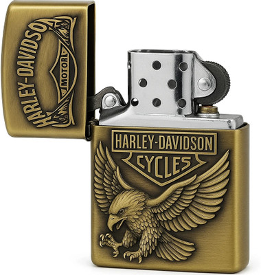 praliptha Brass Lighter with Engraved Eagle Classic Pocket Lighter(Gold)