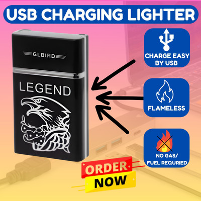 Clairbell Legend Slide Cigarette Case Windproof Cigarette Lighter Pocket Size LighterRP299 Pocket Lighter(Black)