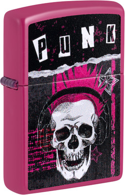 ZIPPO Punk Skull Design Frequency Windproof Lighter Pocket Lighter(Pink)