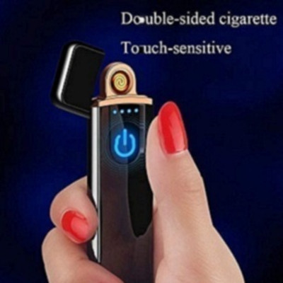 AGHNAYA Fancy Rechargeable Touch Ignition Lighter - USB Charging,Plasma Lighter USB Finger Touch Pocket Lighter Electric Touch Lighter for Smoking Pocket Lighter(Black)