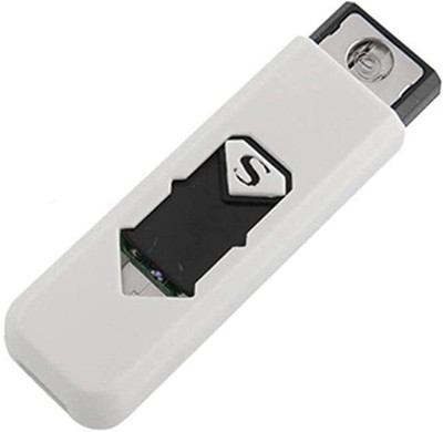 EZVISION USB Rechargeable , Flameless Fire Lighter pck 1 USB Rechargeable Lighter,Flameless Fire Lighter,Pocket Lighter(Pack of:1,White) Pocket Lighter(white)