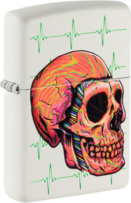 ZIPPO Cyber Skull Design White Matte Windproof Lighter Pocket Lighter(White)