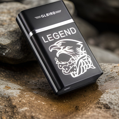YAROH 57O_Legend lighter USB Rechargeable Eagle Legend Slide Lighter Pocket Lighter(Black)