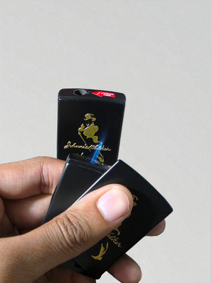 Goofy Giftings Johnnie Walker Whiskey Logo Metal Refillable Flame Lighte with fuel All Purpose JD golden lighter Pocket Lighter(Black)