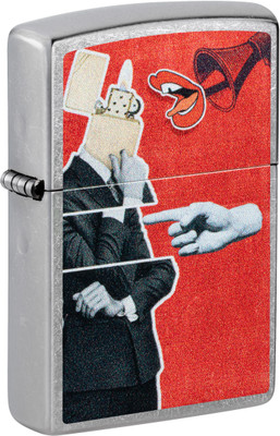 ZIPPO Collage Design Street Chrome Windproof Lighter Pocket Lighter(Silver)