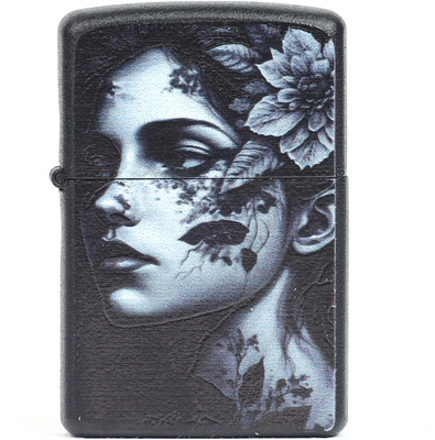 Point Zero Lighter | Windproof Cigarette Lighter For Men | Sturdy Metal Floral Hair Girl Pocket Lighter(Black)